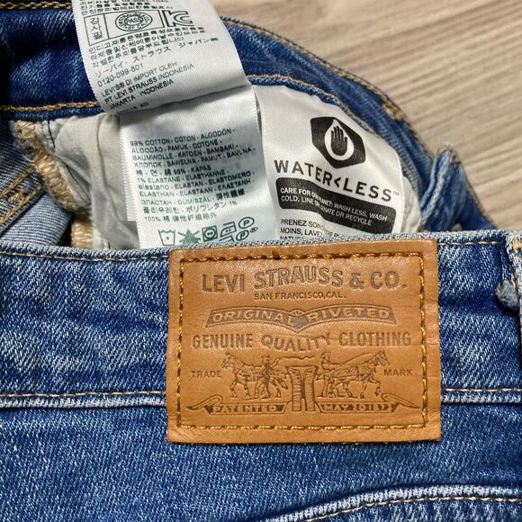 Levi's Premium 721 High Rise Skinny Distressed Blue Jeans Size 27 - Picture 6 of 7